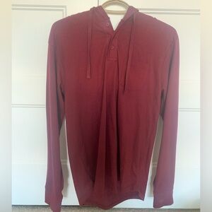 RED BUTTON UP SWEATER